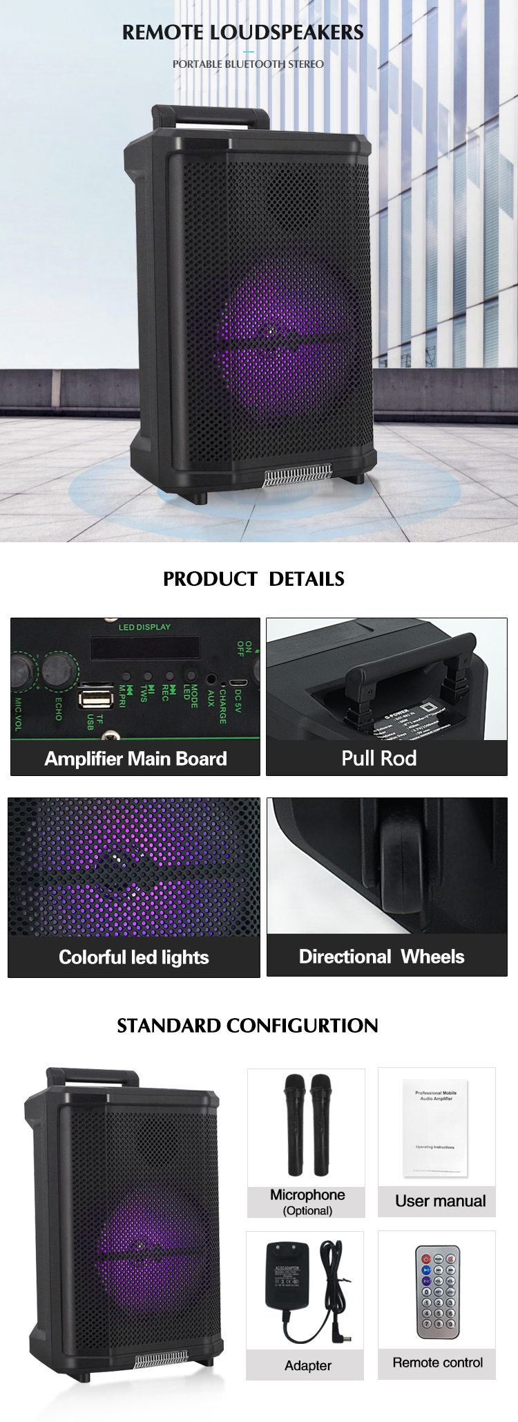 Altavoz Bluetooth personalizado con luces LED