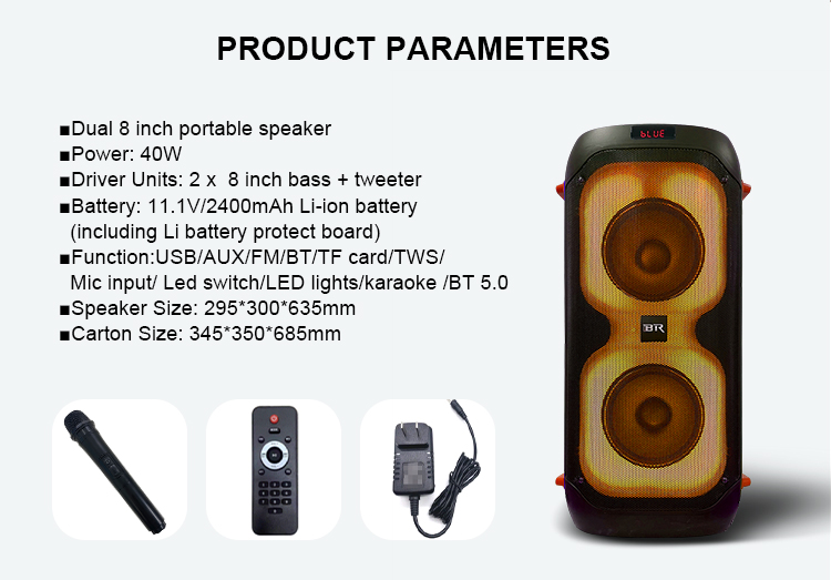 Bluetooth de altavoz grande al aire libre con potencia recargable