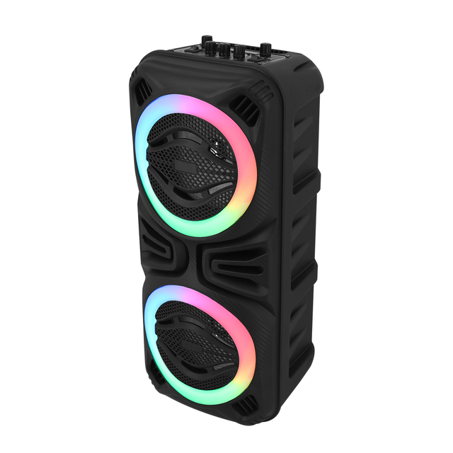 Altavoz portátil dual de 6,5 pulgadas con micrófono bluetooth para fiestas de dj con amplificador de luces de discoteca