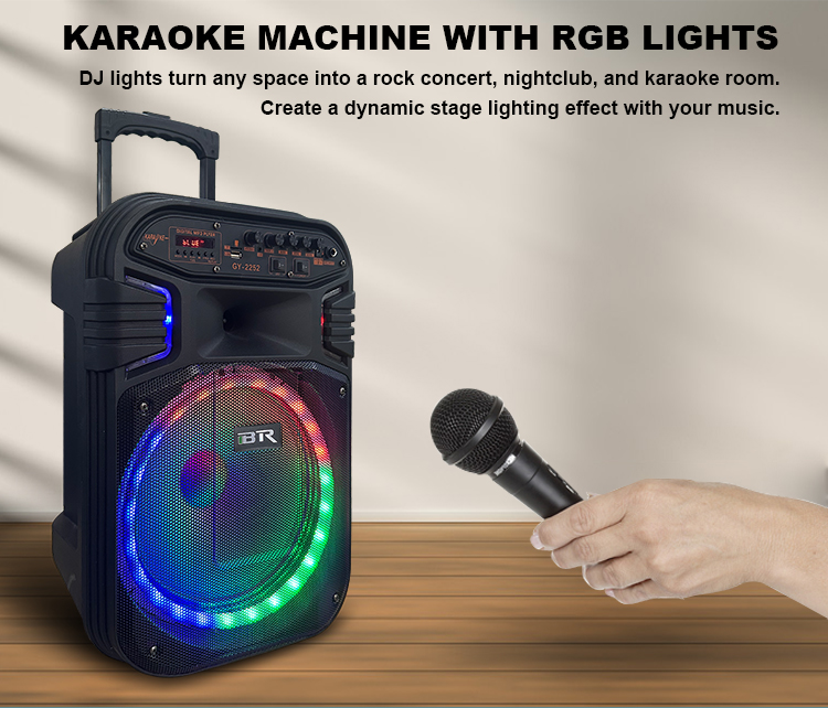 altavoz port&aacute;til con luz