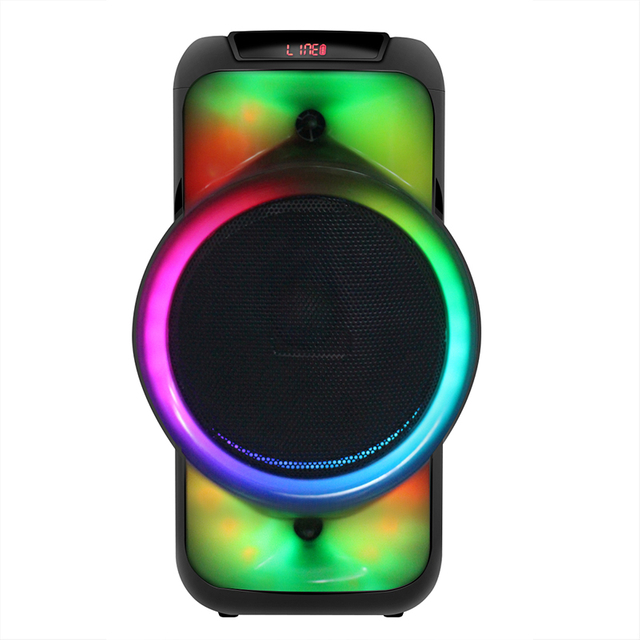 Diseño único Luz LED colorida Dual 8 pulgadas Bluetooth Bluetooth Karaoke Box de altavoz