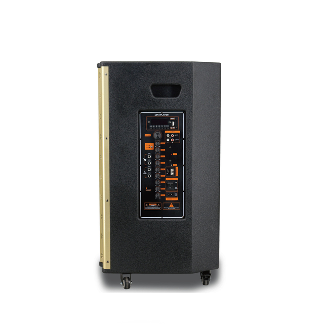 Altavoz de carro grande de madera dorada de 15 pulgadas con bluetooth