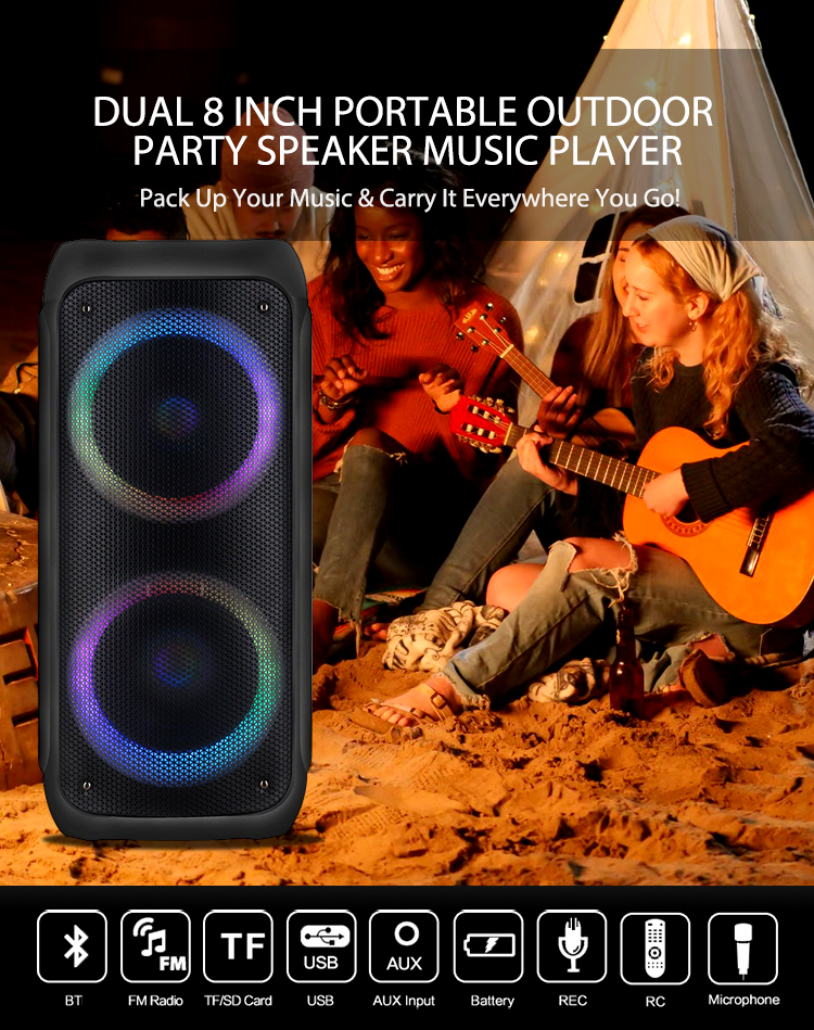 Altavoz Bluetooth personalizado con luces LED