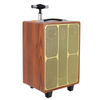 Caja de altavoz de sistema de sonido dj con carrito de madera estéreo para exteriores de 8 pulgadas