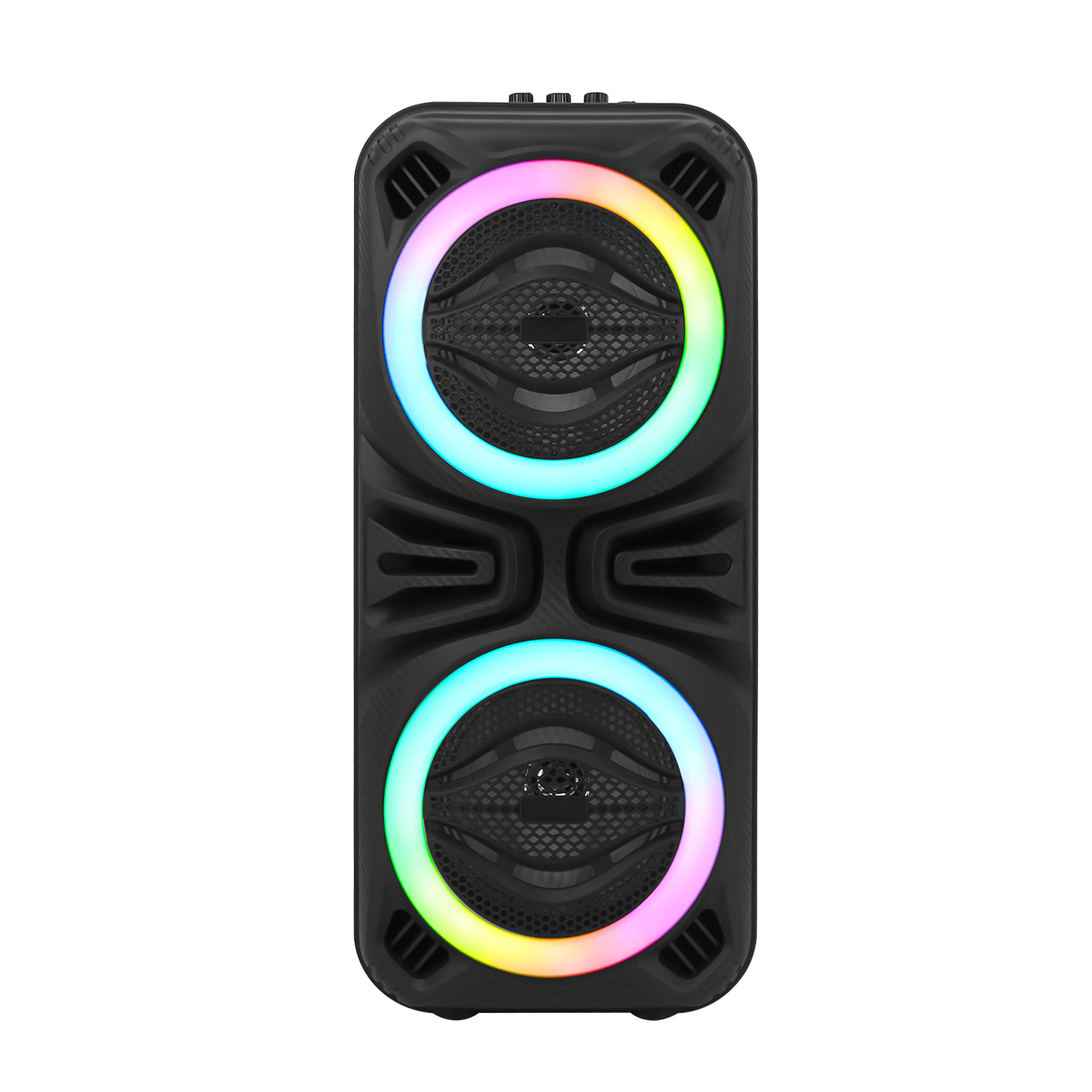 Altavoz portátil dual de 6,5 pulgadas con micrófono bluetooth para fiestas de dj con amplificador de luces de discoteca