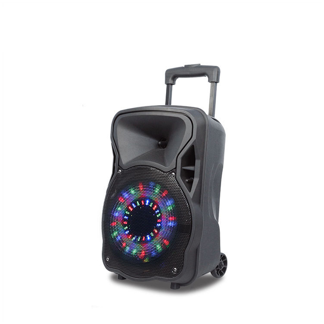 Basco portátil de 15 pulgadas al aire libre Subwoodfer recargable con altavoz de carro de diente azul