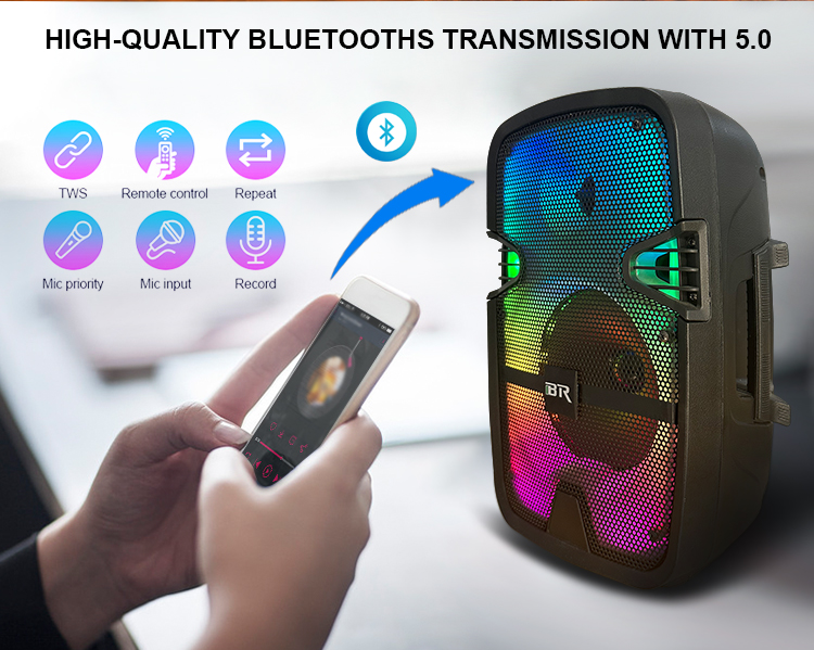 Altavoz Bluetooth personalizado con luces LED