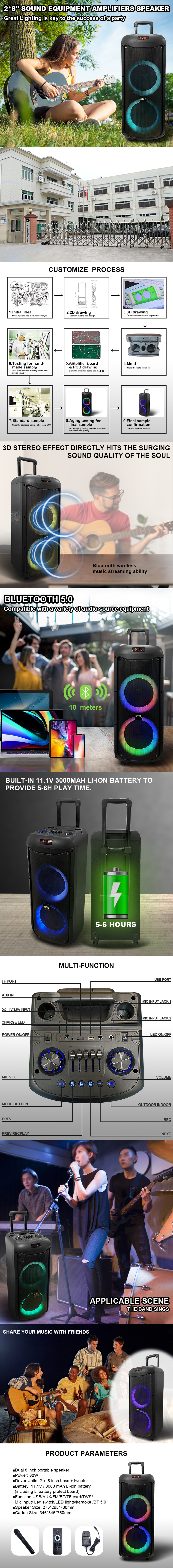 Altavoz Bluetooth con luces de discoteca